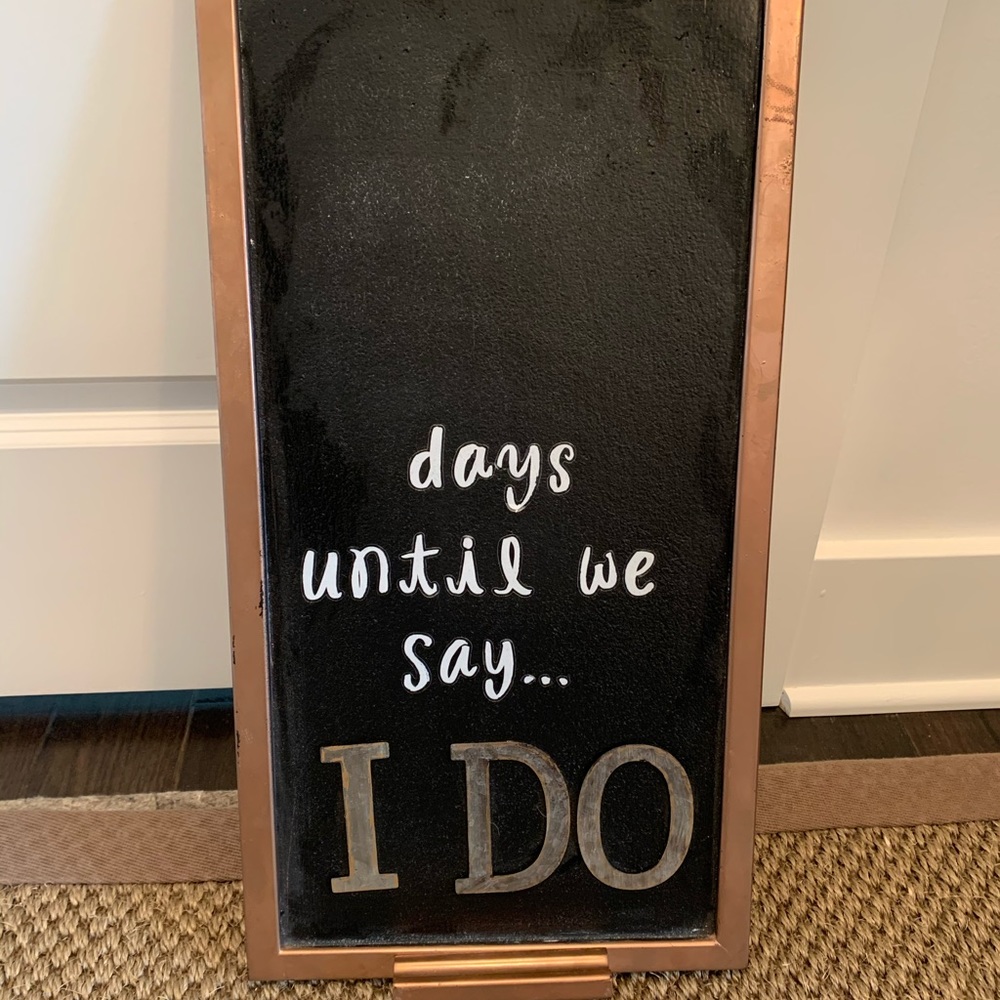 Wedding count down chalk board